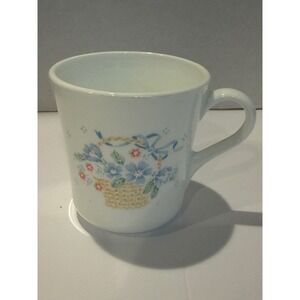 5 Vtg Corning Ware Country Cornflower Basket Mugs. All MINT COND!